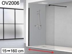 Shower screen, 6 mm fixed glass - ONE-6MM BLACK