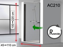 Shower door, hinged - AC210 BLACK