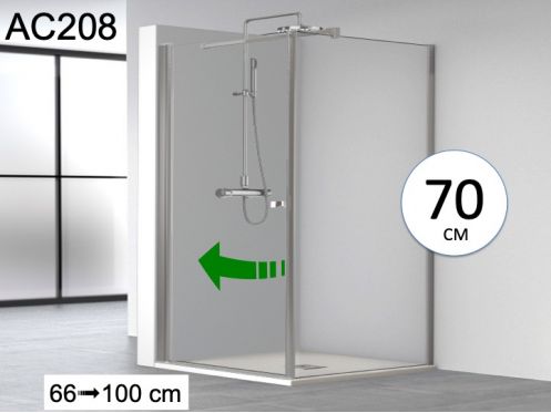 Corner shower screen, one swing door and one fixed 70 cm - AC 208