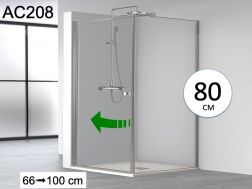 Corner shower screen, one swing door and one fixed 80 cm - AC 208