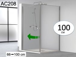 Corner shower screen, one swing door and one fixed 100 cm - AC 208