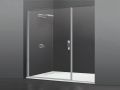 Hinged shower door, with fixed glass on the front, 25 cm  - AC 205