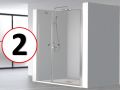 Hinged shower door, with fixed glass on the front, 25 cm  - AC 205