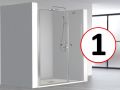 Hinged shower door, with fixed glass on the front, 25 cm  - AC 205