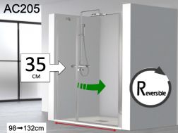 Hinged shower door, with fixed glass on the front, 35 cm  - AC 205