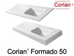 Postformed vanity top, 50 x 100 cm, in Corian ® - FORMADO 50