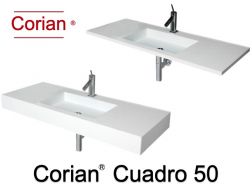 Washbasin, 50 x 100 cm, in Corian ® - CUADRO 50
