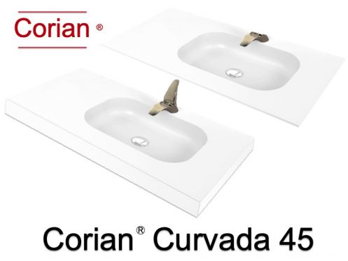 Washbasin, 50 x 100 cm, in Corian  - CURVADA 45