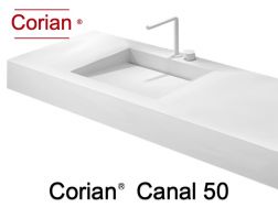 Vanity top, channel 50 x 100 cm, in Corian® - CANAL 50