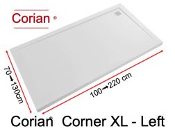 Shower tray, left corner drain - CORIAN ® CORNER LEFT