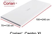 Shower tray, central drain - CENTRO XL Corian ®