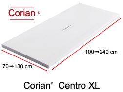 Shower tray, central drain - CENTRO XL Corian ®