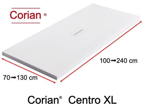 Shower tray, central drain - CENTRO XL Corian 