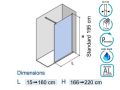 Shower screen, 8 mm fixed glass - OT2008