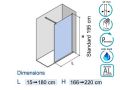 Shower screen, 10 mm fixed glass - OT2010