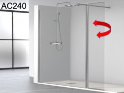 Fixed shower screen with pivoting panel - AC240