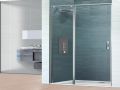 Hinged shower door, with fixed glass on the front - AC206