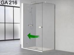 Hinged shower door, on fixed, with side fixed - GA216