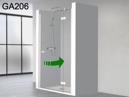 Hinged shower door, with fixed glass on the front- GA206