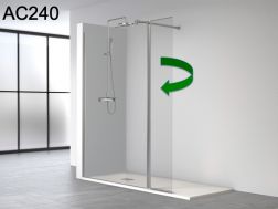 Fixed shower screen with pivoting panel - AC240