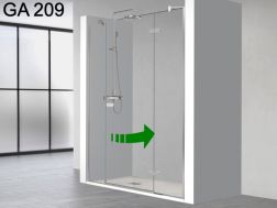 Shower door, central swing, one fixed glass, on each side - GA 209