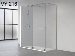 Shower enclosure, sliding door, fixed side panel - VY216