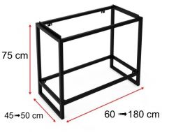 Steel structure, on feet, for washbasin, black or white finish, made to measure - ATELIER ZE75