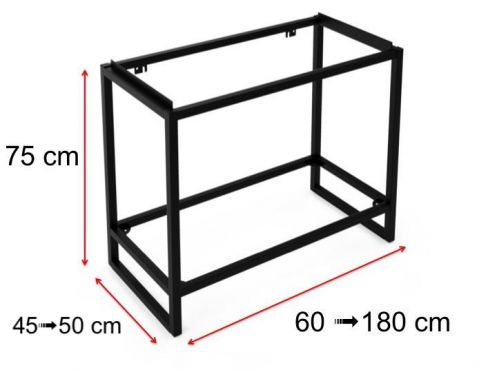 Steel structure, on feet, for washbasin, black or white finish, made to measure - ATELIER ZE75
