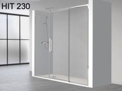 Sliding shower door, central, fixed left and right - HIT 230
