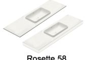 Washbasin, wall-hung or countertop, in mineral resin - ROSETTE 58