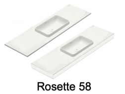 Washbasin, wall-hung or countertop, in mineral resin - ROSETTE 58