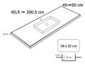 Washbasin, wall-hung or countertop, in mineral resin - ROSETTE 58