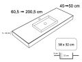 Washbasin, wall-hung or countertop, in mineral resin - ROSETTE 58