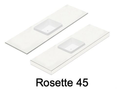 Washbasin, wall-hung or countertop, in mineral resin - ROSETTE 45