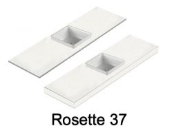 Washbasin, wall-hung or countertop, in mineral resin - ROSETTE 37