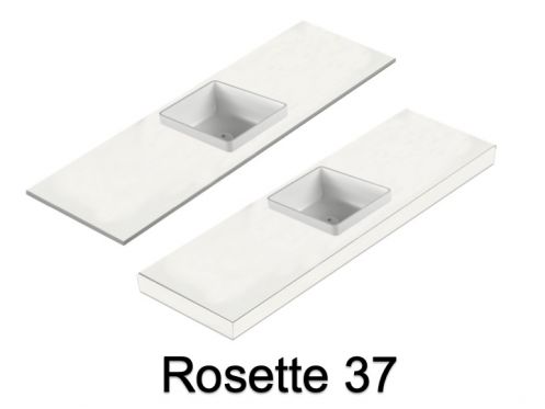 Washbasin, wall-hung or countertop, in mineral resin - ROSETTE 37