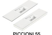 Washbasin, wall-hung or countertop, in mineral resin - PICCIONI 55