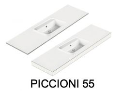 Washbasin, wall-hung or countertop, in mineral resin - PICCIONI 55