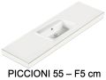 Washbasin, wall-hung or countertop, in mineral resin - PICCIONI 55