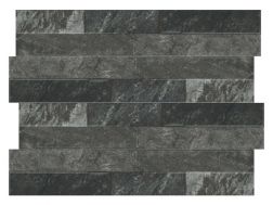 Ordino Black 8 x 44.2 cm - Wall tiles, stone facing effect
