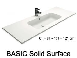 Toilet plan with integrated basin, in solid -surface - BASIC