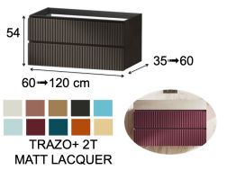 Furniture, basin, suspended, two drawers, height 54 cm - TRAZO PLUS 2T MATT LACQUER