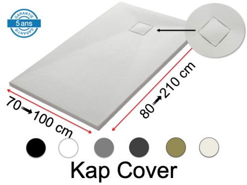 Shower tray, with resin drain cover - KAP CORVER