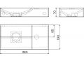VALE 38  CLOU Wall-Mounted Basin 38x19 cm, right ledge, integrated waste