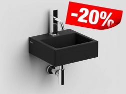 Washbasin, 27 x 28 cm, ceramic, matt anthracite - FLUSH 1