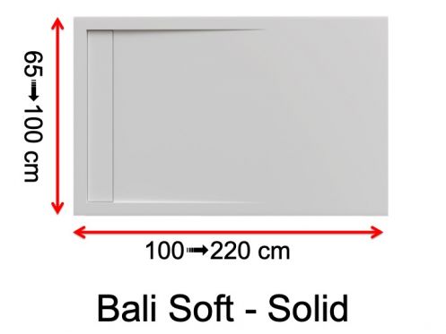 Shower tray, drain, in mineral resin, Solid Surface - BALI