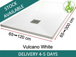Shower trays, Acrystone® resin, made to measure or cuttable - VULCANO White 120