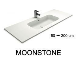 Vanity top, wall-hung or free-standing, in mineral resin - MOONSTONE