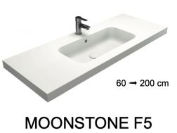 Vanity top, wall-hung or free-standing, in mineral resin - MOONSTONE F5