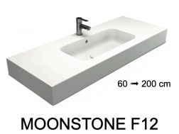 Vanity top, wall-hung or free-standing, in mineral resin - MOONSTONE F12